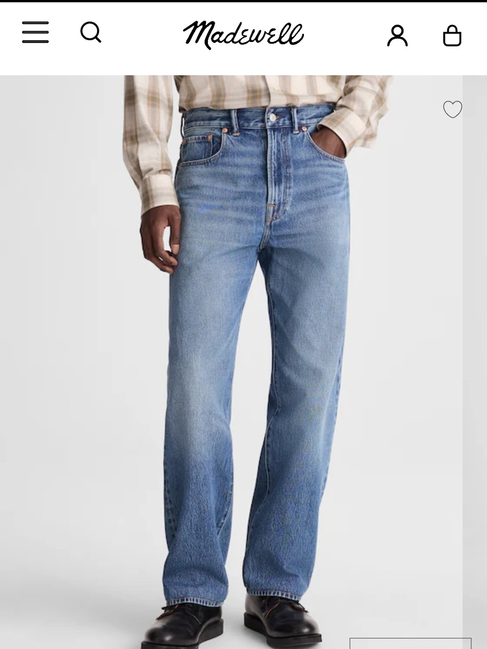 Madewell Men's Vintage Light Blue Relaxed Jeans Size 31/32 NEW
